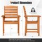 Costway Patio Chairs Set of 2/4 with Inclined Backrests and Slatted Seats for Deck